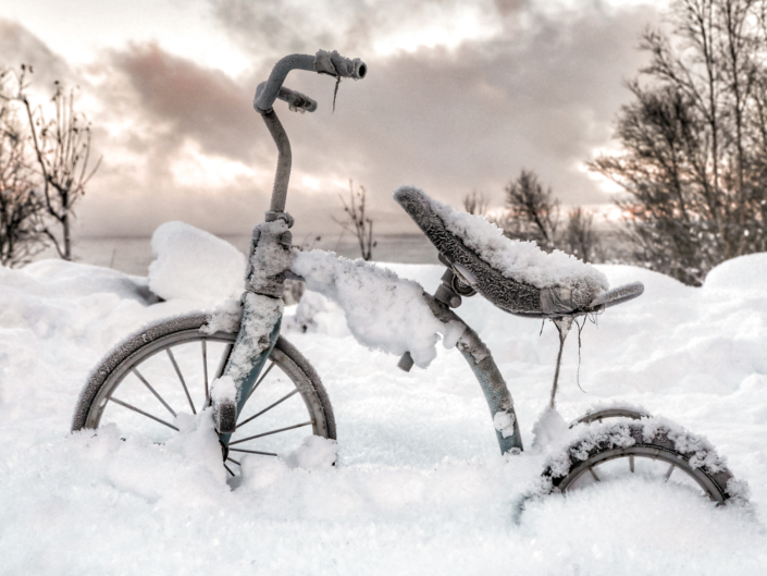 Vinner månedens bilde i desember. Foto: Patty Thorbergsen. Tittel: Frozen bike